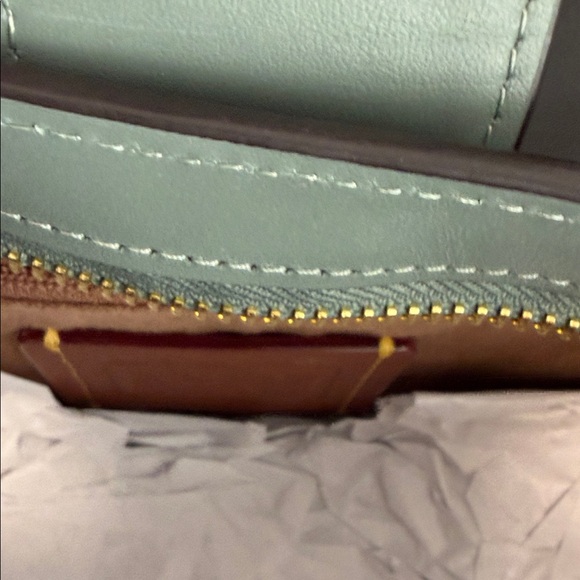 COACH New York Eliza Leather Shoulder Bag w/ Zipper Closure in Sage Green NWT - Picture 8 of 13